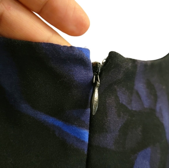 GAP Fit and Flare Blue Floral Cotton Blend Casual Mini Cocktail Dress Size 2 - Picture 7 of 10